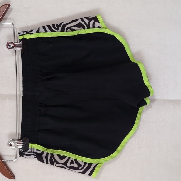 Zone Pro Black Neon Zebra Athletic Running Shorts Size Small - Picture 2 of 3